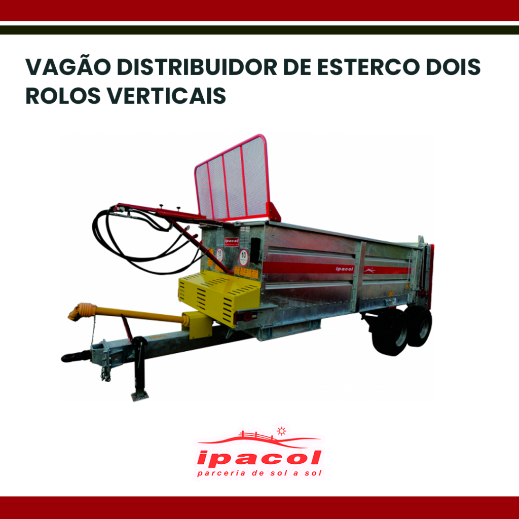 VAGÃO DISTRIBUIDOR DE ESTERCO DOIS ROLOS VERTICAIS